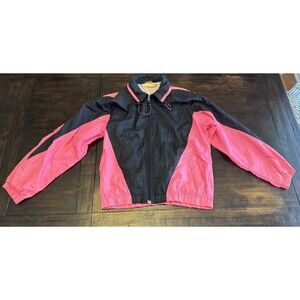 Vintage TRACK & COURT pink stripe Full Zip TRACK JACKET Mens Medium